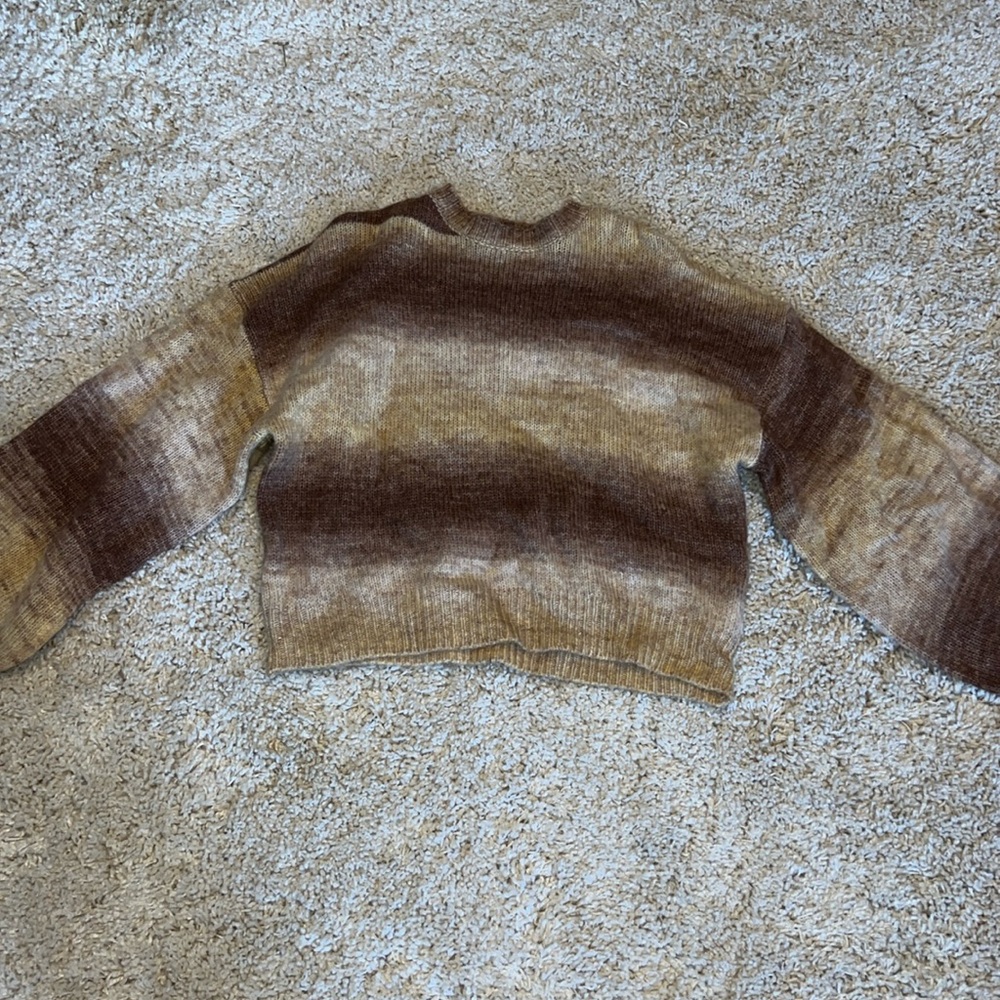 American Threads brown striped sweater
